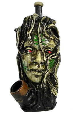 Hand Pipe - Hand Crafted Medium Leaf Face Girl