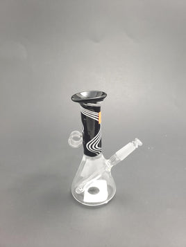 Water Pipe - Glass Rig Beaker Black and White
