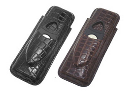 Cigar Case Alligator Skin w/ Cutter
