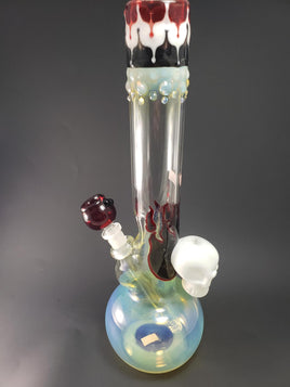 Water Pipe - White Skull with Flames