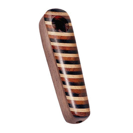 Striped Oblong Wood Pipe 3.5"