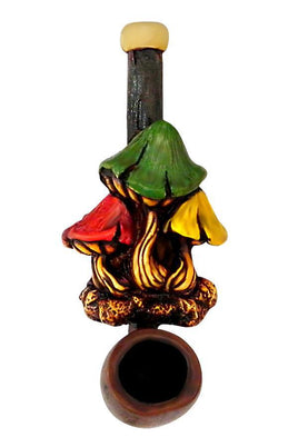 Hand Pipe - Hand Crafted Small 3 Shrooms