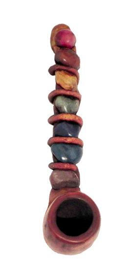 Hand Pipe - Hand Crafted Small 7 Stone Chakra