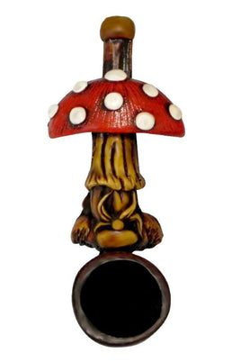Hand Pipe - Hand Crafted Small Red Shroom