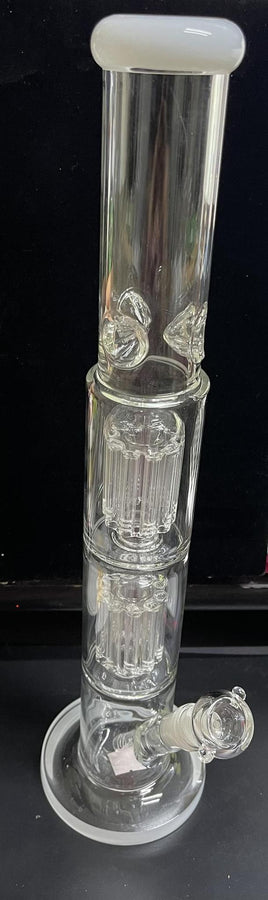 Water Pipe Double Tree Perc Straight  17"