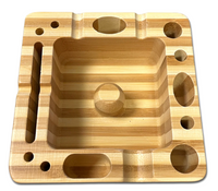 Ashtray  5 Inch x 5 Inch  Bamboo by Smokezilla