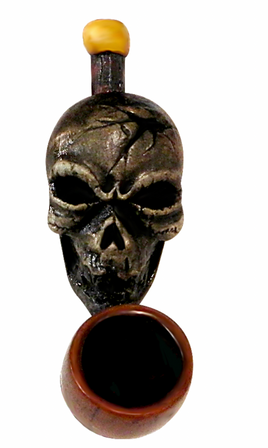 Hand Pipe - Hand Crafted Mini Cracked Skull