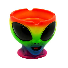 Happy Dayz Rainbow Alien Bust Ashtray 3.5"