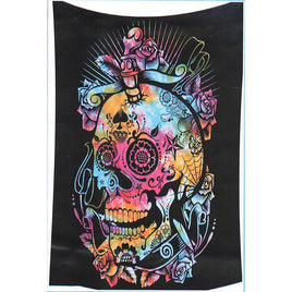 Tapestry - Large Skull and Dagger Tie Dye 84"x96"