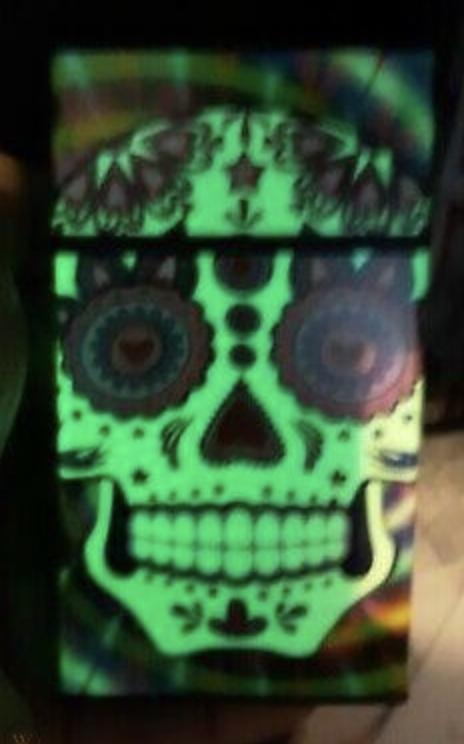 Cigarette Case Kings Sugar Skull Glow in Dark| Bucks Tobaccoria Inc