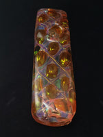 Hand Pipe 4" Gold Cube Bubble Trapped