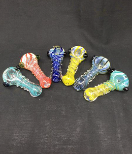 Glass Hand Pipe - 3in Fumed Wrapped