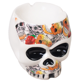 Ashtray  Black Eyes Skull Ceramic