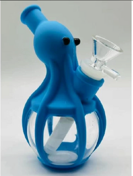 Octopus Silicone and Glass Water Pipe