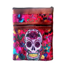 Large Embroidered Day of the Dead Inspired Tote Bag