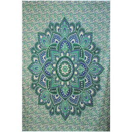 Tapestry - Large Big Flower Green 84"x96"