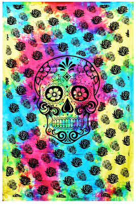 Tapestry Tie Dye Sugar Skull 55x83