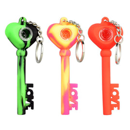Silicone Hand Pipe Key of Love 4"