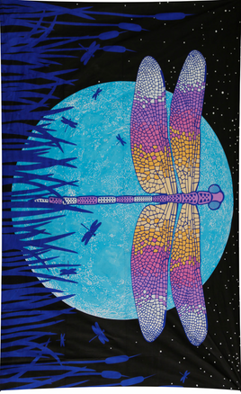 Tapestry - 3D Glow in the Dark Dragonfly Moon 30x45