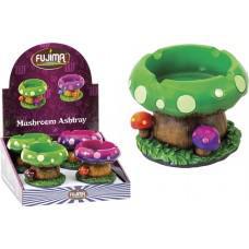 Ashtray Green and Purple Mushroom Polystone