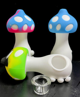 Hand Pipe 4.5" Silicone Mushroom 3pc