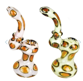 Laid Back Leopard Stand Up Bubbler Pipe 7"