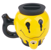 Melted Smiley Stash Jar Pipe