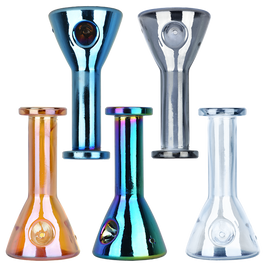 *Electroplated Beaker Glass Hand Pipe 5"