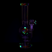 Pulsar Rubik's Cube Perc Bubble Base Glass Water Pipe 12.5"