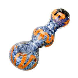 Stone Frit Squiggle Glass Spoon Pipe 3.5"