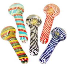 Swirly Time Glass Spoon Pipe 3.25"