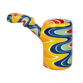*Rainbow Wig Wag Glass Sherlock Pipe 3.25"