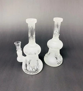 8" Glow Frosted Scene Design Water Pipe