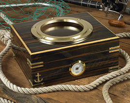 Humidor - Supreme Gangway 25-50ct Ebony Finish w/ Linen