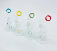 6" Bent Neck Ring Bulb Divot Glass Water Pipe