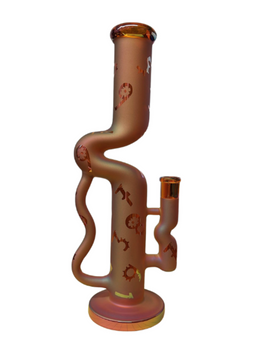 Frosted Squiggle Neck Water Pipe 12"