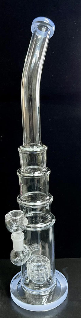 Glass Water Pipe 18" Slotted Barrel Perc - $95