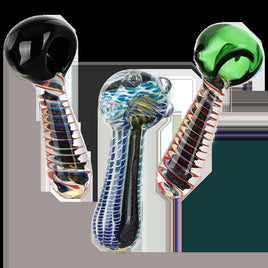 Swirled Out Dichro Glass Spoon Pipe 4.75"