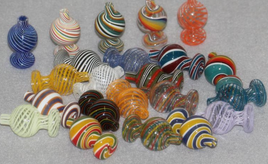 Carb Cap 25mm OD Color Swirl Glass Bubble