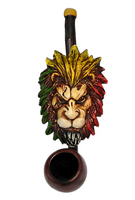 Hand Pipe Hand Crafted Mini Rasta Lion