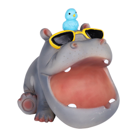 Happenin' Hippo Polyresin Ashtray 5.25" x 5.25"