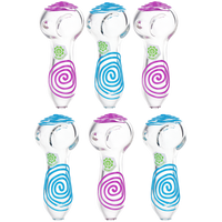 SeshGear Glowing Squiggles Glass Spoon Pipe 4"