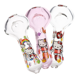 Cartoon Glass Spoon Pipe 4.5" Cute Kitty