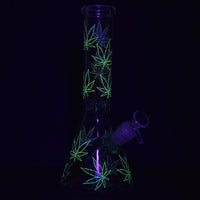 SeshGear Turn On Your Hemp Lights Glow Glass Beaker Water Pipe | 9.75"