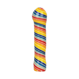 Rainbow Spirals Glass Chillum 3.5"