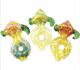 Hand Pipe Glass Double Horned 5"