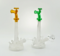 8.5" Water Spigot Frosted Glass Water Pipe