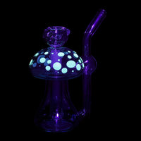 Phosphorescent Fungi Glow in the Dark Glass Bubbler 4.75"