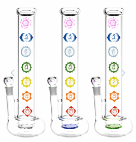 Hollow Base Chakra Water Pipe 14"  19mm Bowl