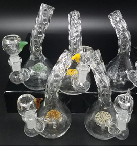 Water Pipe - 6" Crystal Twist Neck Beaker Base